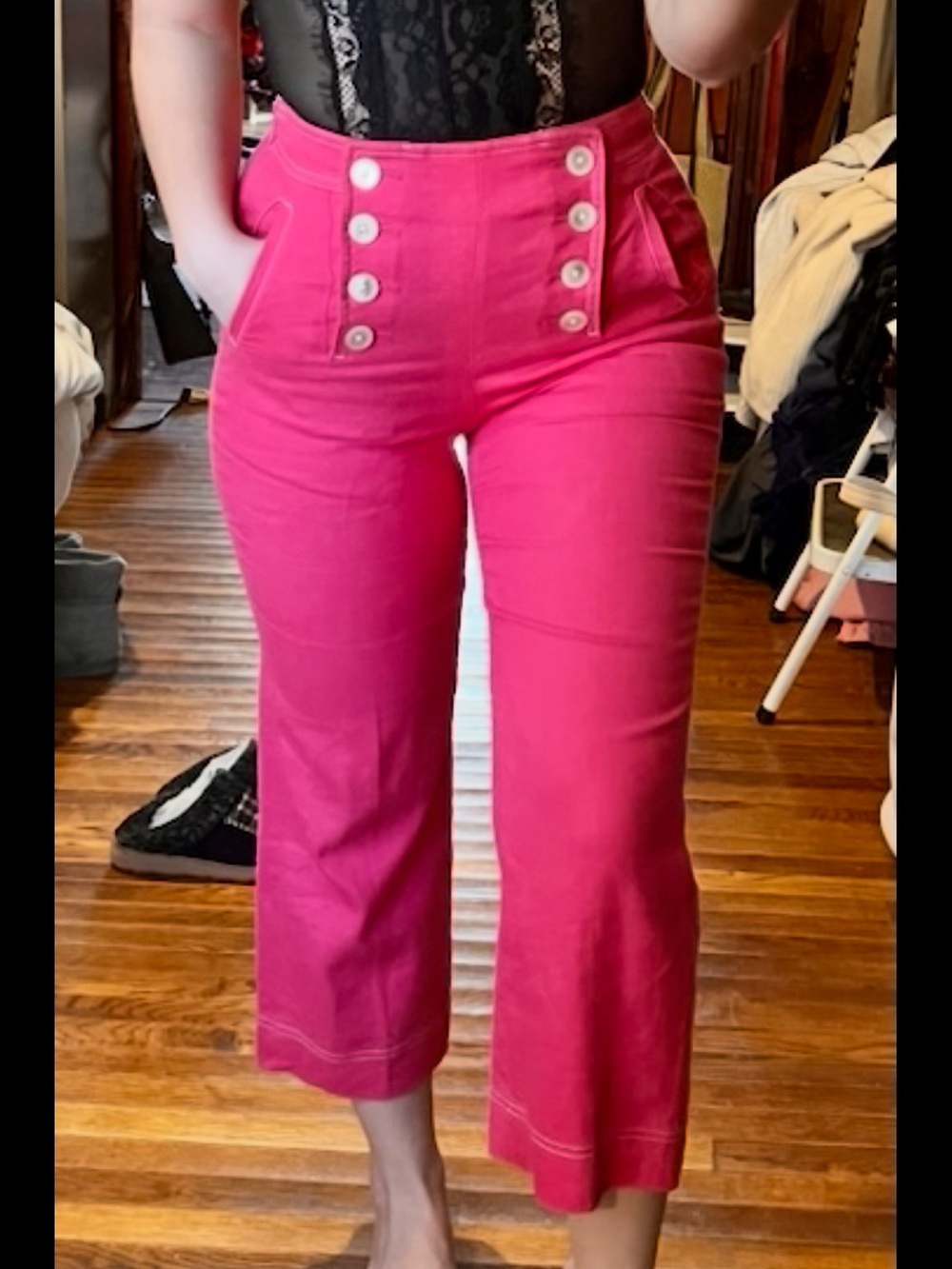 J. Crew Pants Pink Peyton Sailor Linen Hi-Rise